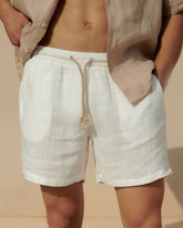 Washed Linen Malibu Shorts - Men's Pants | 