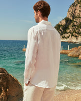 Linen Nassau Polo Shirt - Men's Shirt | 