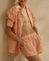 Printed Washed Linen Bahia Shorts - Women's Special Prices Clothing | 