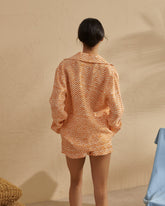 Printed Washed Linen Natal Shirt - Women's Special Prices Clothing | 