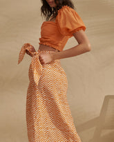 Printed Linen Lencois Skirt - Women's Special Prices Clothing | 