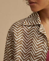 Printed Washed Linen Natal Shirt - Women's Special Prices Clothing | 