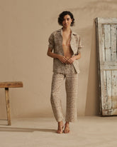 Printed Washed Linen Natal Shirt | 