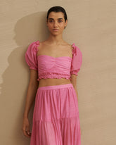Silk Cotton Voile Floreanopolis Top | 