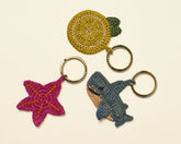 Raffia Starfish Keyring - Leather Bags | 