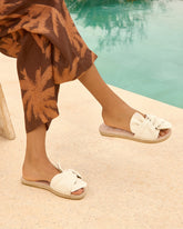 Organic Hemp Sandals With Knot - O70JK - La Havana White | 