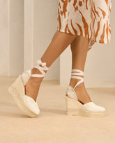 Organic Hemp Heart-Shaped Wedge Espadrilles - Women's Shoes | 