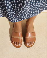Leather Two Bands Sandals - Women's Sandals | 