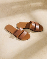 Leather Two Bands Sandals - Women's Sandals | 
