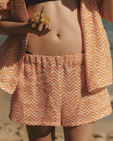 Printed Washed Linen Bahia Shorts - Women's Special Prices Clothing | 