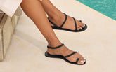 Leather Braid Toe Ring Sandals - Women's Shoes | 