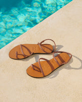 Leather Braid Toe Ring Sandals - Women's Sandals | 