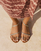 Leather Braid Toe Ring Sandals - Women's Sandals | 