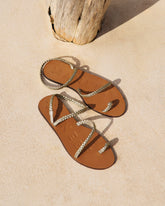 Leather Braid Toe Ring Sandals - Women's Sandals | 