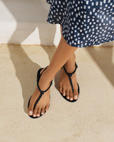 Leather Knot Thong Sandals - Women's Shoes | 