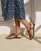 Leather Knot Thong Sandals - Women's Shoes | 