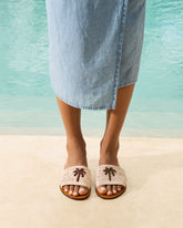 Raffia Leather Sandals - Women's Sandals | 