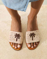 Raffia Leather Sandals - Women's Sandals | 