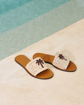Raffia Leather Sandals - Women's Sandals | 