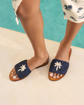 Raffia Leather Sandals - Women's Sandals | 