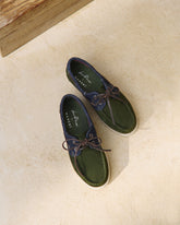 Swan Suede & Denim Boat Shoes - Women's Boat Shoes | 