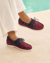 Swan Suede & Denim Boat Shoes - Women's Boat Shoes | 
