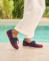 Swan Suede & Denim Boat Shoes - Women's Boat Shoes | 