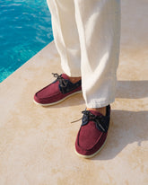 Swan Suede & Denim Boat Shoes - Men's Boat Shoes | 