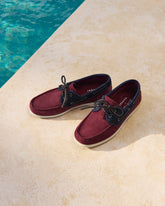 Swan Suede & Denim Boat Shoes - Men's Boat Shoes | 