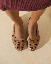 Leather Woven Ballet Flats | 