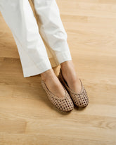 Leather Woven Ballet Flats - Ballet Flats | 