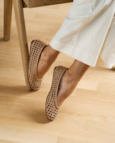 Leather Woven Ballet Flats - Ballet Flats | 