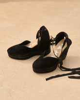 Suede Heart-Shaped Wedge Espadrilles - Women's Wedges | 