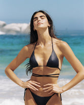 Wet Front Tie Triangle Bikini - Women's Bikini | 