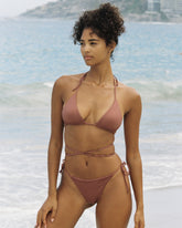 Wet Front Tie Triangle Bikini - Women's Bikini | 