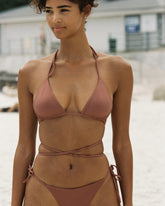 Wet Front Tie Triangle Bikini - Women's Bikini | 