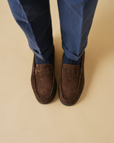 Suede Penny Loafers - Men's Loafers | 