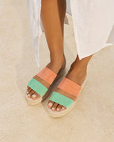 Suede Double Sole<br />Two Bands Sandals - Women's Sandals | 