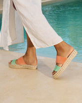 Suede Double Sole<br />Two Bands Sandals - Women's Sandals | 