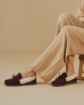 Suede Mocassins With Faux Fur | 