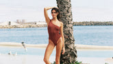 Seersucker One Shoulder One Piece - Women's One Piece | 