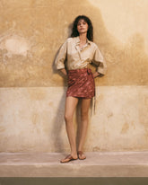 Printed Silk Lipso Skirt - Women's Skirts | 