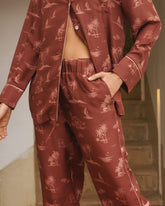 Printed Silk Belem Trousers Piping - Women's Pants & Shorts | 