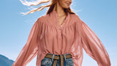 Cotton-Silk Voile Baja Shirt - Women's Special Prices Clothing | 