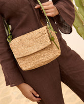 Raffia & Leather Summer Night Bag Medium - Women's Special Prices Bags | 