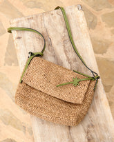 Raffia & Leather Summer Night Bag Medium - Women's Special Prices Bags | 