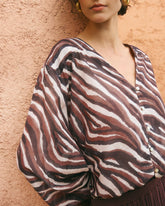 Printed Silk Cotton Voile Monterey Shirt - Women's Top & Shirts | 