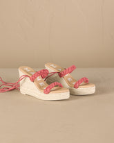 Soft Suede Two Braided Bands Wedge Espadrilles - Women's Special Prices Shoes | 