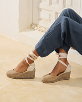 Suede Low Wedge Espadrilles - Women's Wedges | 
