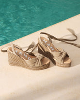 Soft Suede Wedge Espadrilles With Knot - Women's Bestsellers | 